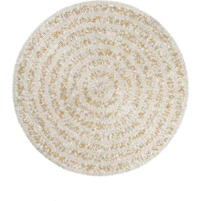 Tiramisu Sparkle Beaded Placemat In Gold/silver