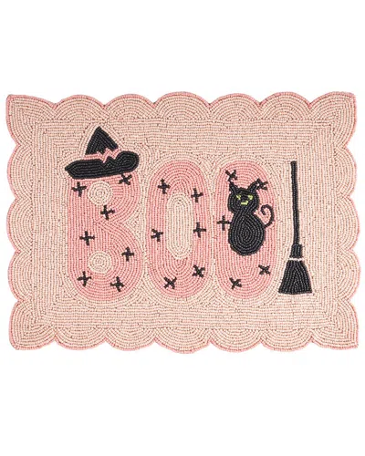 Tiramisu Spellbound Boo Beaded Halloween Placemat In Pink