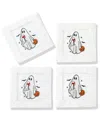 Tiramisu Spirited Sips Embroidered Linen Cocktail Napkins In White