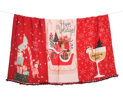 Tiramisu Spirits Bright Holiday Towel Set In Multi