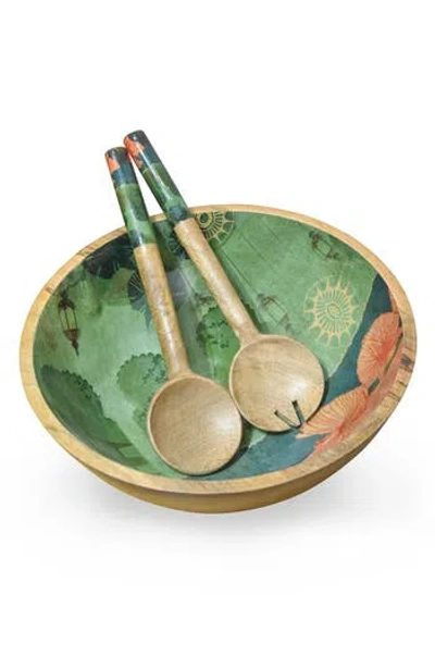 Tiramisu Spring Bloom 3-piece Salad Set In Green