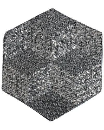 Tiramisu Steel Symphony Beaded Placemat In Gray