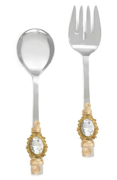 Tiramisu Stella Luna Constellation Embellished 2-piece Salad Serving Set In White