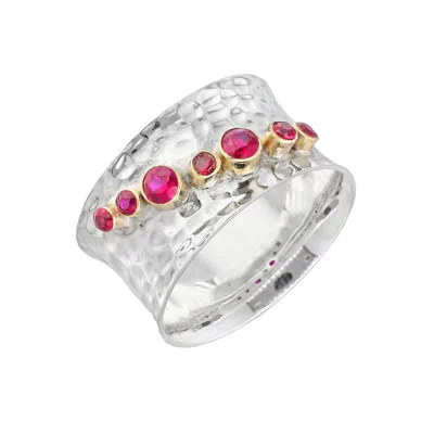 Tiramisu Sterling Silver Lab Created Ruby Statement Ring