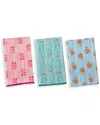 Tiramisu Summer Floral Stripe Kitchen Towel Set In Multi