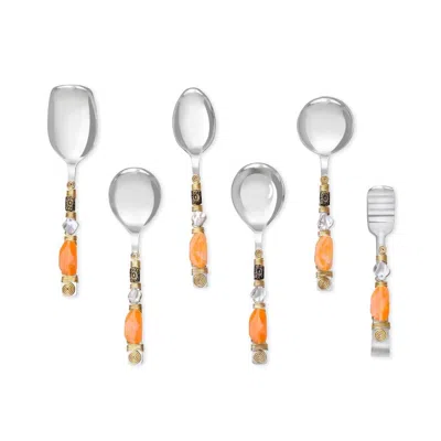 Tiramisu Sunset Glow Serving Spoons (set Of 6) In Orange