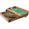 Tiramisu Sunshine Springs 3-piece Decorative Trays In Brown