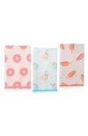 Tiramisu Sweet Tooth Set Of 3 Cotton Waffle Kitchen Towels In Multi