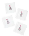 Tiramisu Sweetheart Spirit Cocktail Napkins Set In White