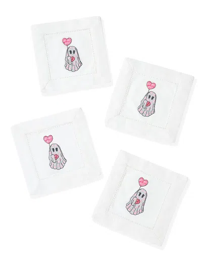 Tiramisu Sweetheart Spirit Cocktail Napkins Set In White