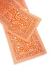 Tiramisu Tangerine Twirl Block Print Cotton Table Runner
