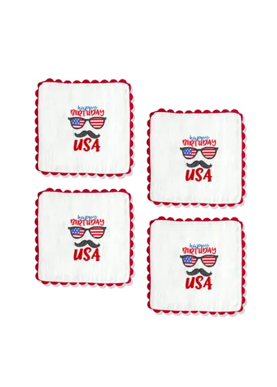 Tiramisu Set Of 4 The Americana Spirit Cocktail Napkins In Multi