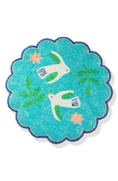 Tiramisu The Aqua Serenity Beaded Placemat In Multi