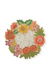 Tiramisu Botanical Crown Beaded Placemat In Multi