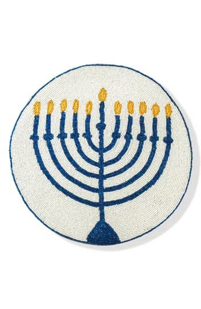 Tiramisu The Chanukah Frost Beaded Placemat In Blue