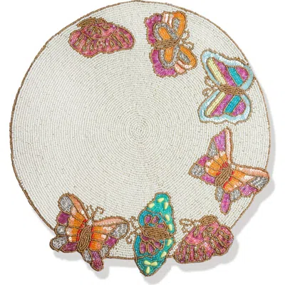 Tiramisu The Flutter Garden Beaded Charger In White