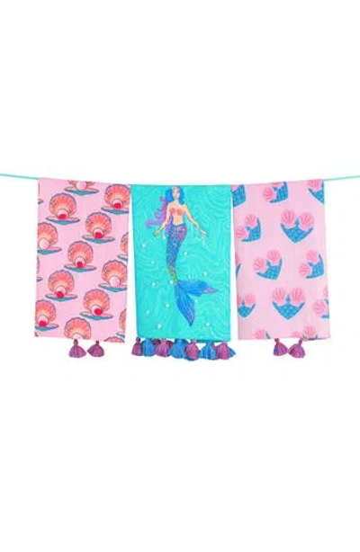 Tiramisu The Mermaid Cove Set Of 3 Kitchen Towels In Multi