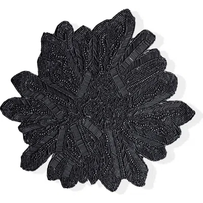 Tiramisu The Obsidian Bloom Beaded Charger In Blue