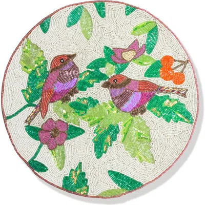 Tiramisu The Obsidian Bloom Beaded Charger In Multi