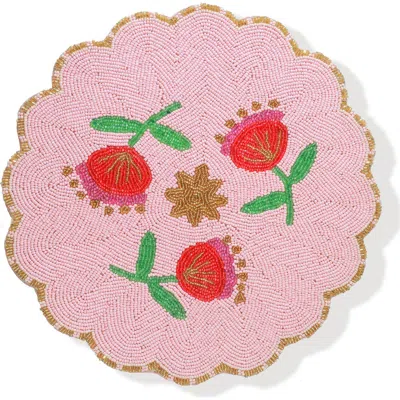 Tiramisu The Obsidian Bloom Beaded Charger In Multi