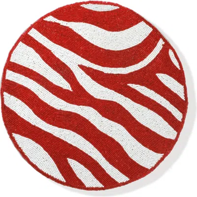 Tiramisu The Obsidian Bloom Beaded Charger In Red