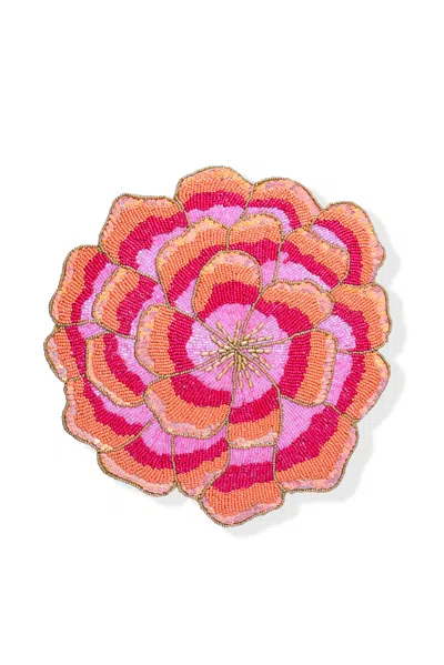 TIRAMISU THE "PEONY SUNSET" BEADED CHARGER