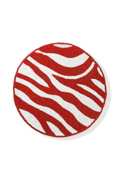 TIRAMISU THE "SAFARI SCARLET" BEADED CHARGER