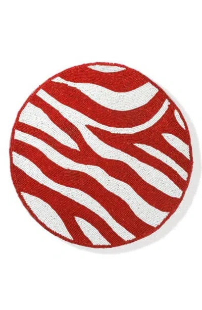 Tiramisu The Safari Scarlet Beaded Coaster In Red