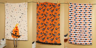 Tiramisu The "spooky Sweet Treats" Artisan Kitchen Tea Towel Set - Set Of 3 In Multi