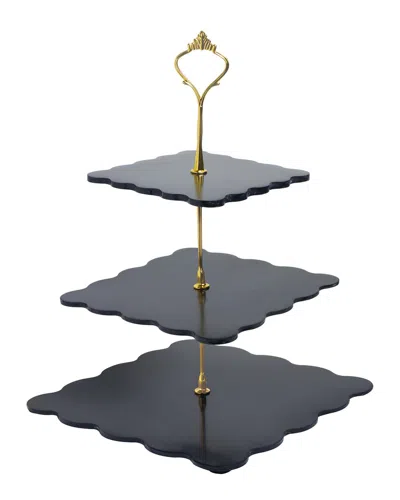 Tiramisu Three-tier Resin Dessert Stand In Black