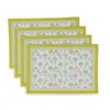 Tiramisu Tropical Opulence Block Print Cotton Placemats In Green