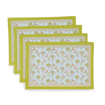TIRAMISU TROPICAL OPULENCE BLOCK PRINT COTTON PLACEMATS