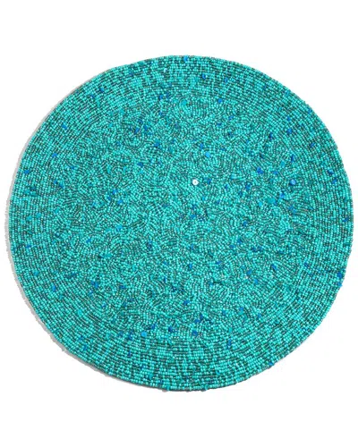 Tiramisu Turquoise Tide Beaded Placemat In Blue
