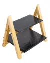 Tiramisu Two -tier Server With Resin Slates In Black