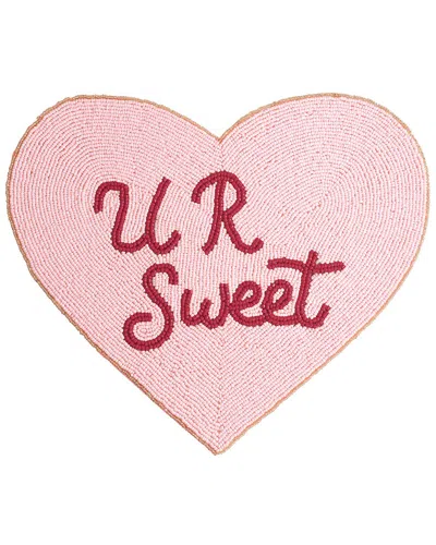Tiramisu U R Sweet Beaded Heart Placemat In Pink