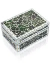Tiramisu Verdant Crackle Mosaic Decorative Box In Multi