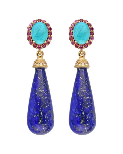 Tiramisu Vermeil 42.79 Ct. Tw. Gemstone Earrings In Blue
