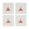Tiramisu Veuve Vibes Embroidered Cocktail Napkins In White