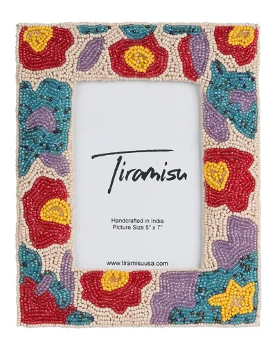Tiramisu Vibrant Vue Beaded Spectrum 5 X 7 Picture Frame In Multi