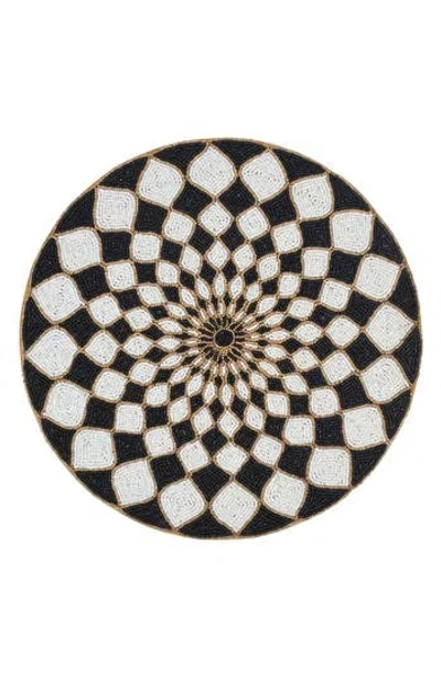 Tiramisu Victoria Beaded Placemat In Black/ivory