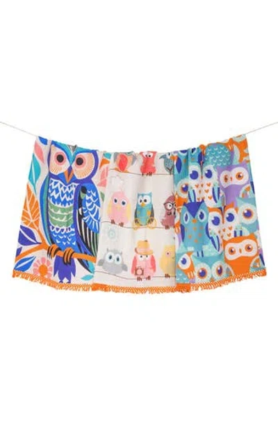 TIRAMISU TIRAMISU WHIMSICAL OWL SET OF 3 KITCHEN TOWELS