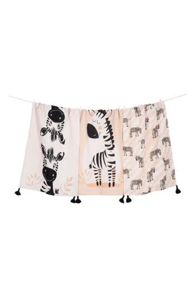 TIRAMISU TIRAMISU WHIMSICAL ZEBRA SET OF 3 KITCHEN TOWELS