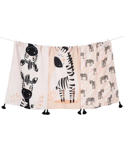 TIRAMISU TIRAMISU WHIMSICAL ZEBRA TASSEL TOWEL SET