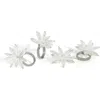 Tiramisu White Floral 4-pack Napkin Rings In Ivory