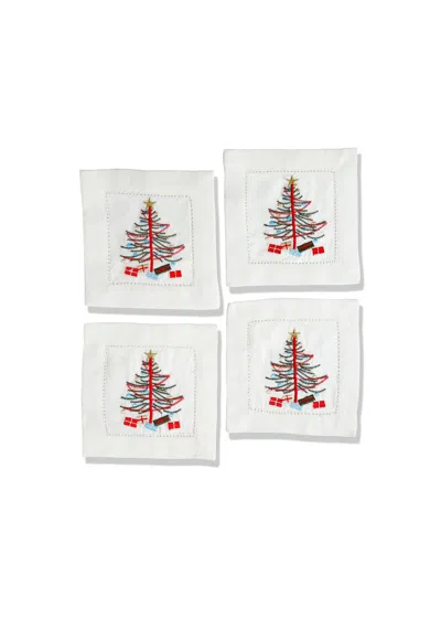 Tiramisu Winter Wonderland Cocktail Napkins In White