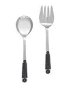 Tiramisu Wrapped In Black Salad Server Set In Black