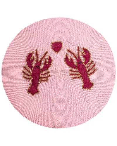 Tiramisu You're My Lobster Beaded Placemat In Pink