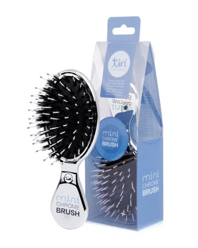 Tiri Professional Tiri Pro Chrome Mini Boar Bristle Purse Perfect Paddle Brush In Blue