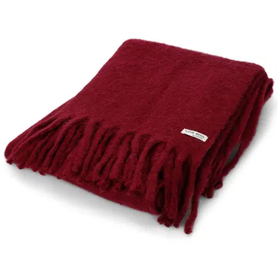 Tirillm "molly" Fluffy Throw Blanket - Red In Burgundy