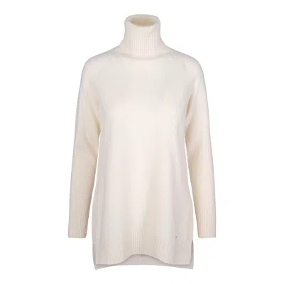 Tirillm Women's Abby A Line Long Turtle Neck Pullover, Off White